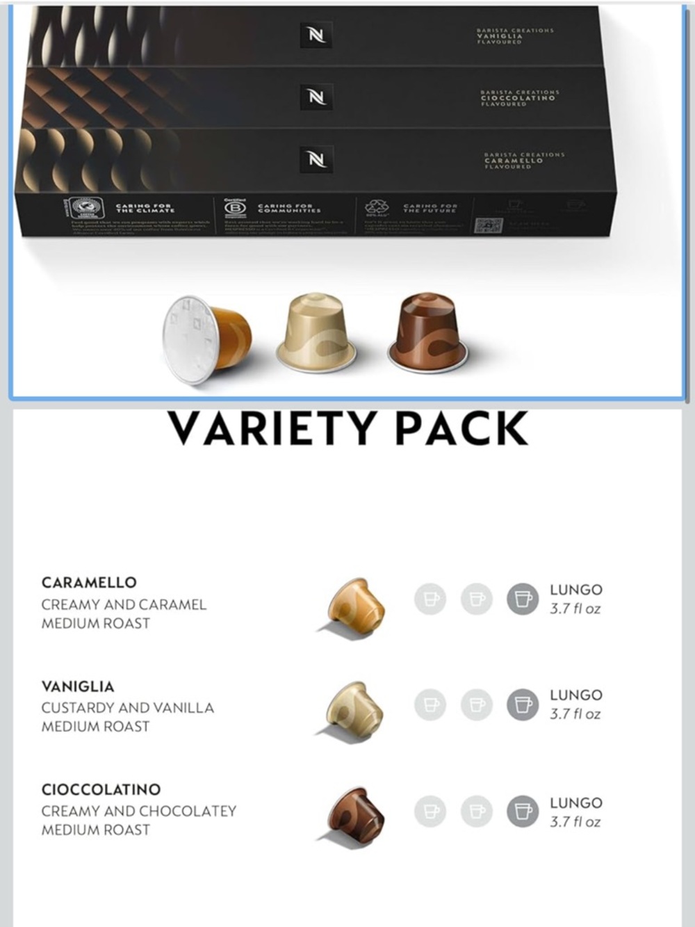 Nespresso Capsules Original Line, Barista Flavored Pack, Medium Roast Espresso